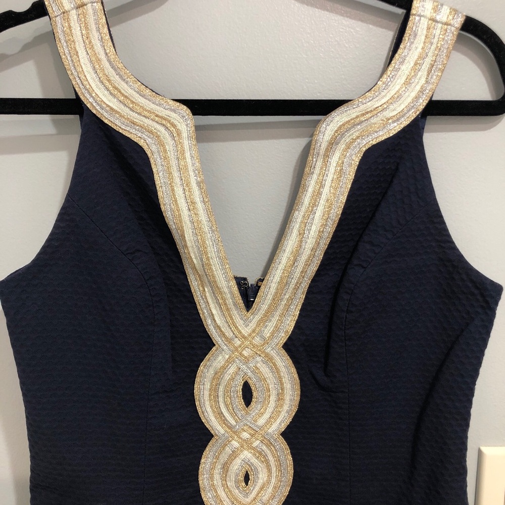 Lilly Pulitzer Valli Shift Dress Women's Size 6 Mini Navy Preppy Resort Retro - Picture 4 of 7